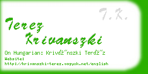 terez krivanszki business card